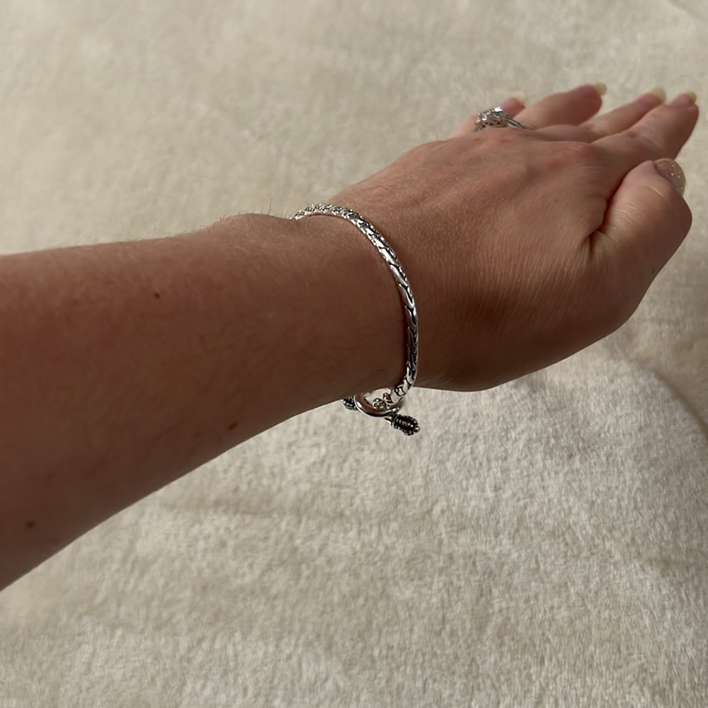 DiVinci Silver toggle charm tennis bracelet